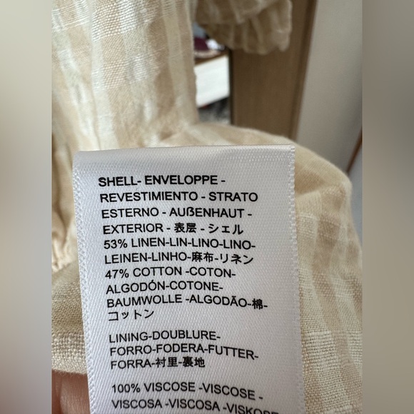 Urban Outfitters Gingham Puff Sleeve Linen/Cotton Blouse Small Cottage-core - Picture 5 of 5